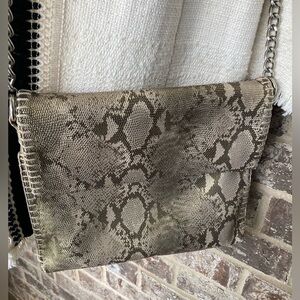 Chico's Purse Faux Leather Snake Skin Design